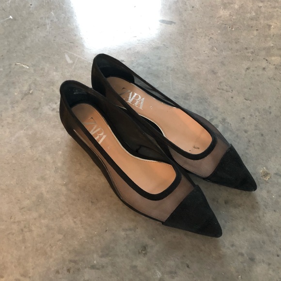 mesh pointed toe flats